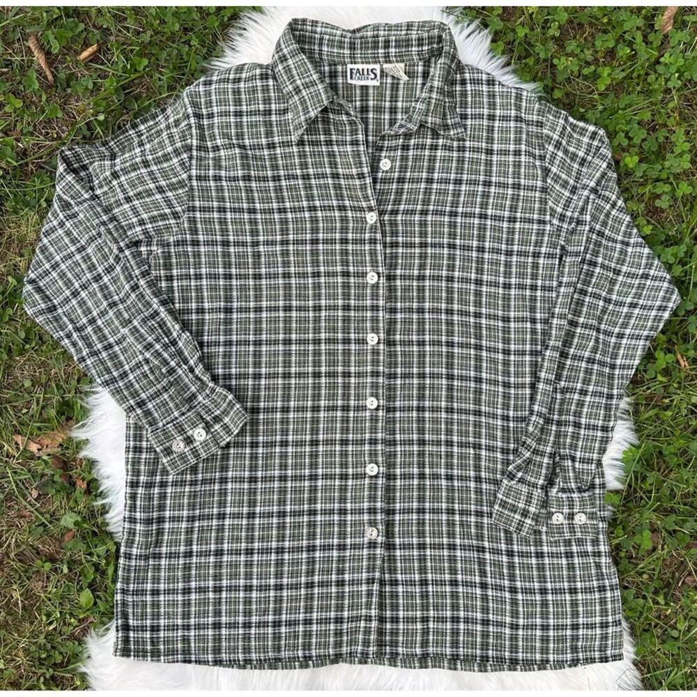 Vintage Falls Creek Flannel - 90s Flannel - Plus Size 18W
